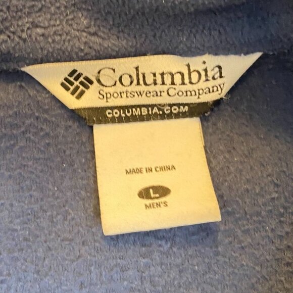Columbia Men's Fleece Jacket Size Large Navy Blue Full-Zip Outdoor Warm Layering - Picture 3 of 9